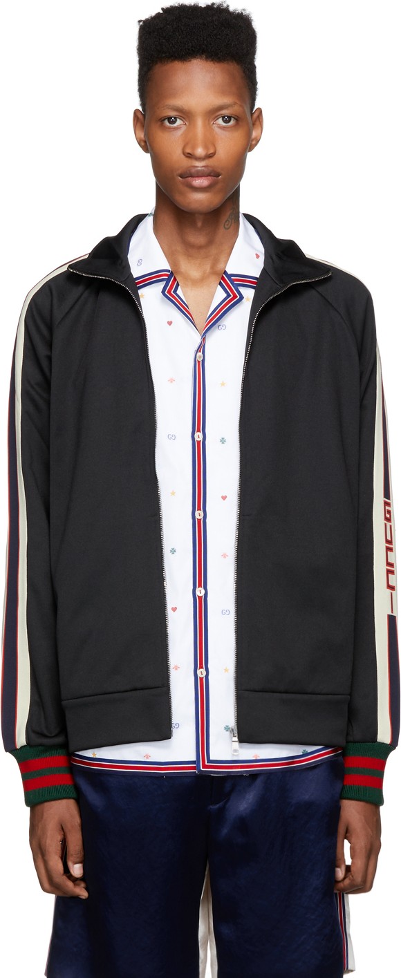 Gucci Black Jersey Logo Track Jacket