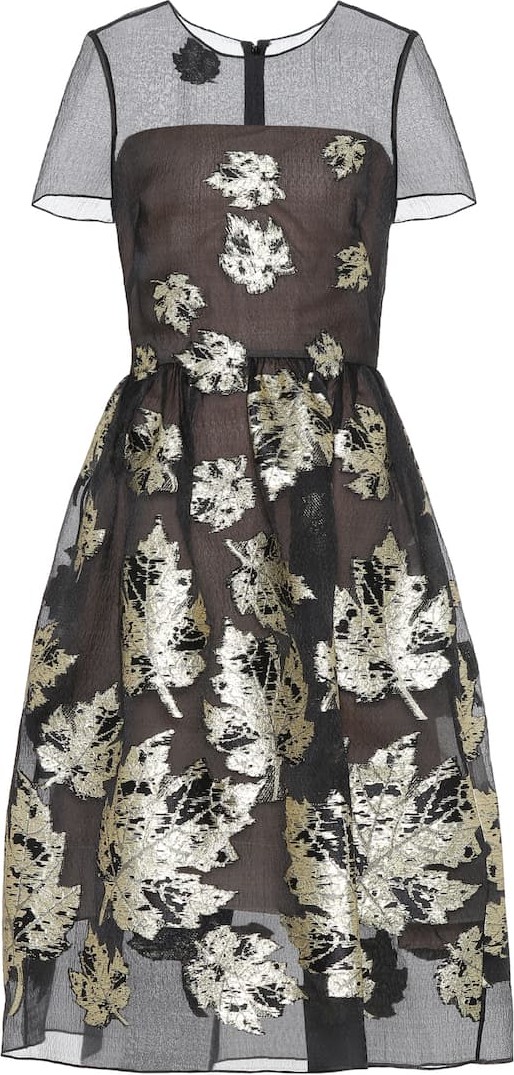 Oscar De La Renta Fil coupé silk-blend dress