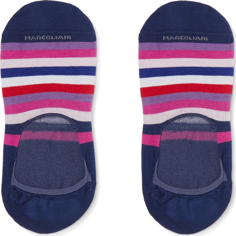 Marcoliani Invisible Touch Striped Stretch Pima Cotton-Blend No-Show Socks