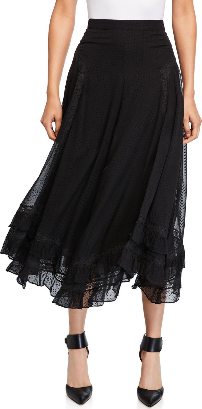 Zimmermann Sabotage Ruffle Lace Skirt