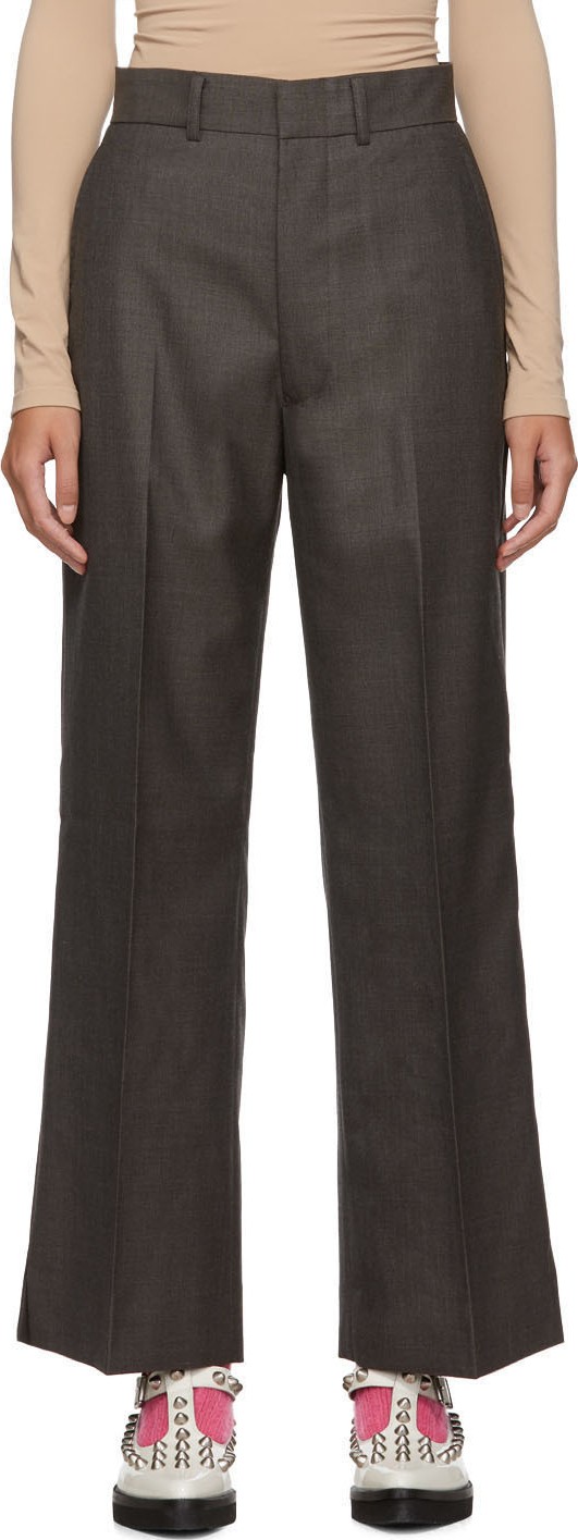 Junya Watanabe Grey Wool Sharkskin Trousers
