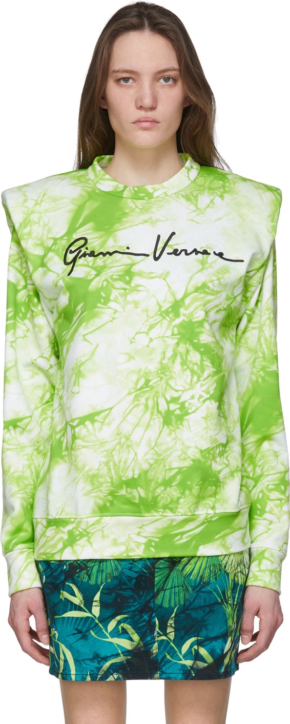 Versace Green Tie-Dye Signature Sweater