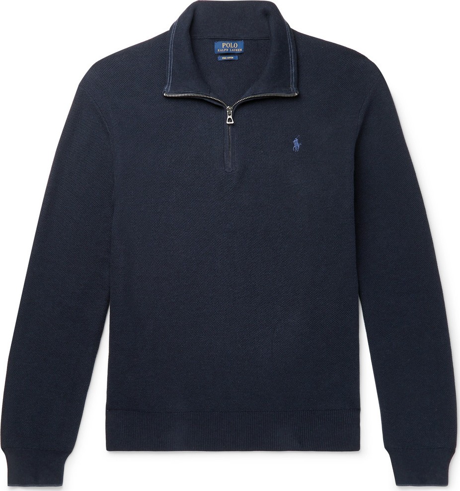 Polo Ralph Lauren Waffle-Knit Cotton Half-Zip Sweater
