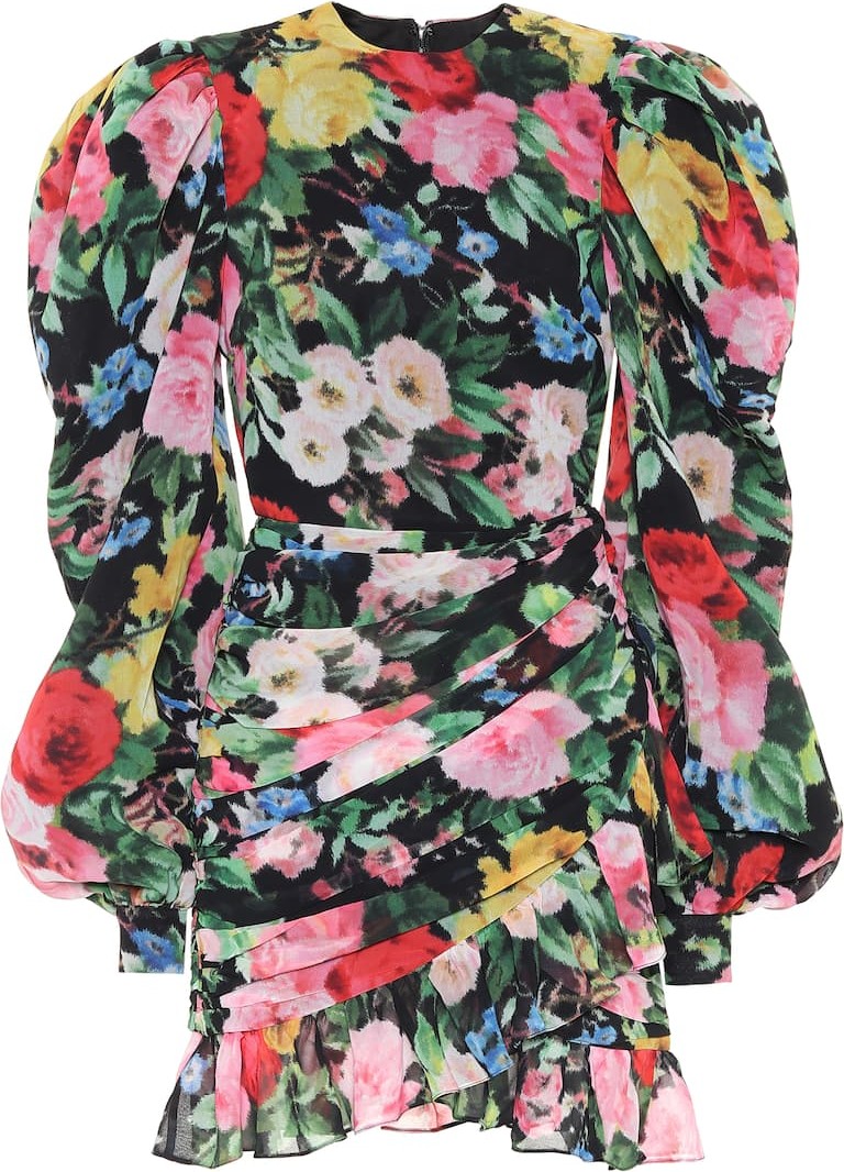 Richard Quinn Floral chiffon minidress