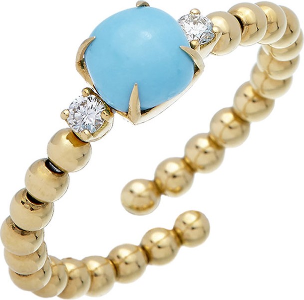 Istanboulli Gioielli Milano Taormina 18k Diamond & Turquoise Ring, Size 6