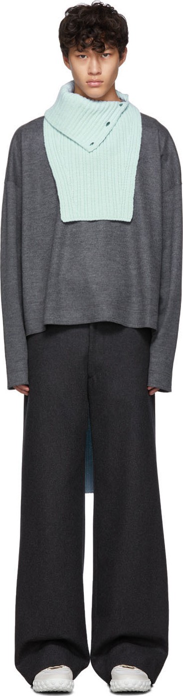 Lanvin Blue Knitted Collar Turtleneck Dickie