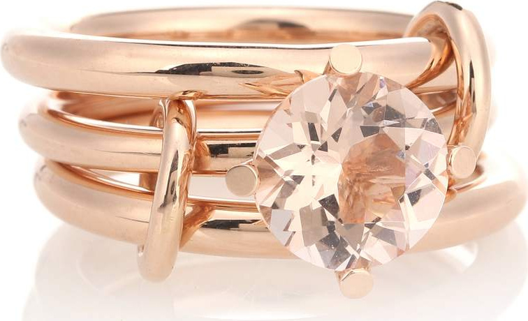 Spinelli Kilcollin Atria 18kt rose gold link rings with morganite