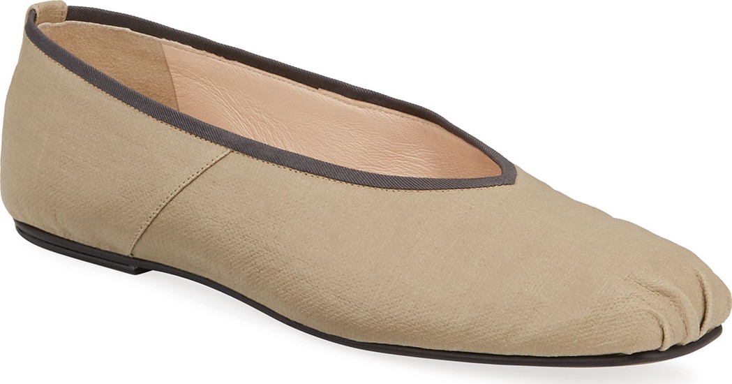THE ROW Canvas Ballet Flats