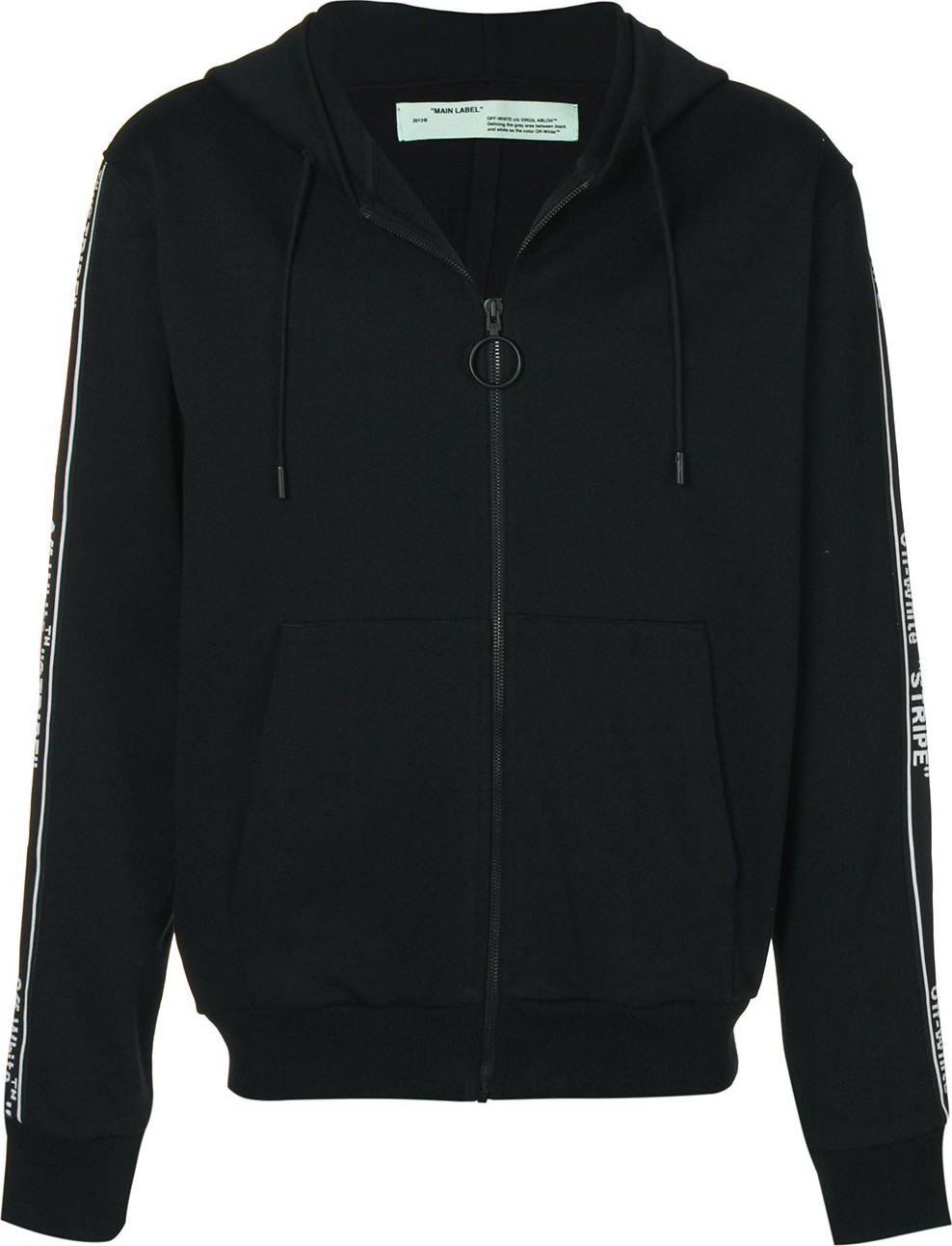Off White zipped stripe hoodie