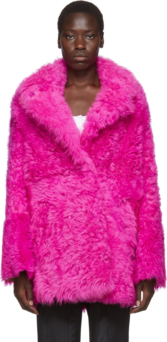Off White Pink Fur Kalgan Coat