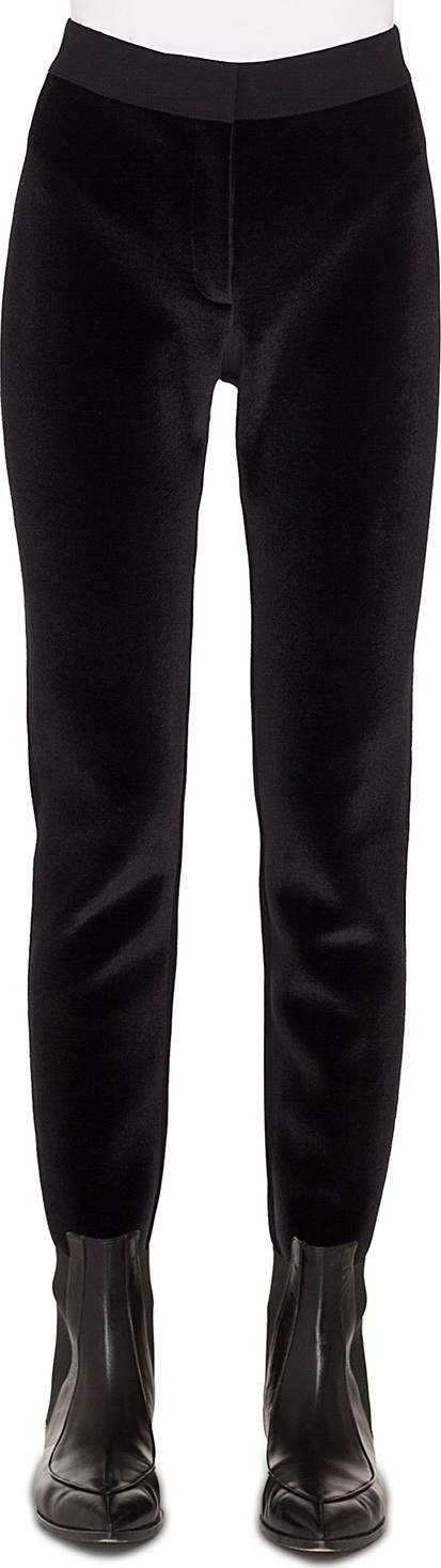 Akris Punto Velvet-Front Jersey-Back Tapered Leg Pants