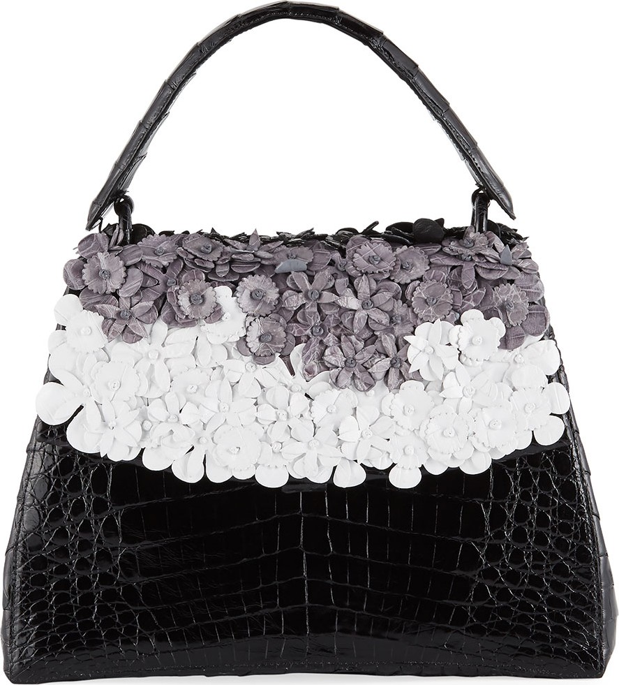 Nancy Gonzalez Jolene Small Floral Top Handle Bag