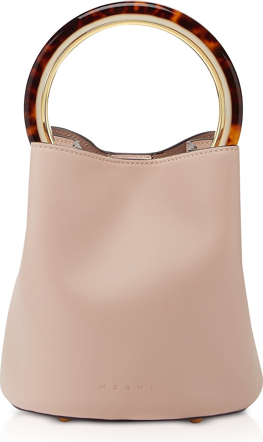 Marni Calfskin Pannier Bag W/ Design Handle Marni Calfskin Pannier Bag W/ Design Handle