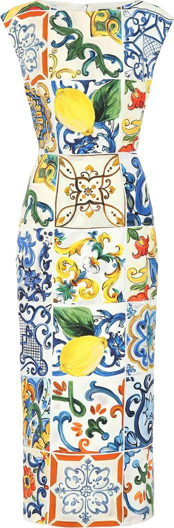 Dolce & Gabbana Majolica stretch silk dress