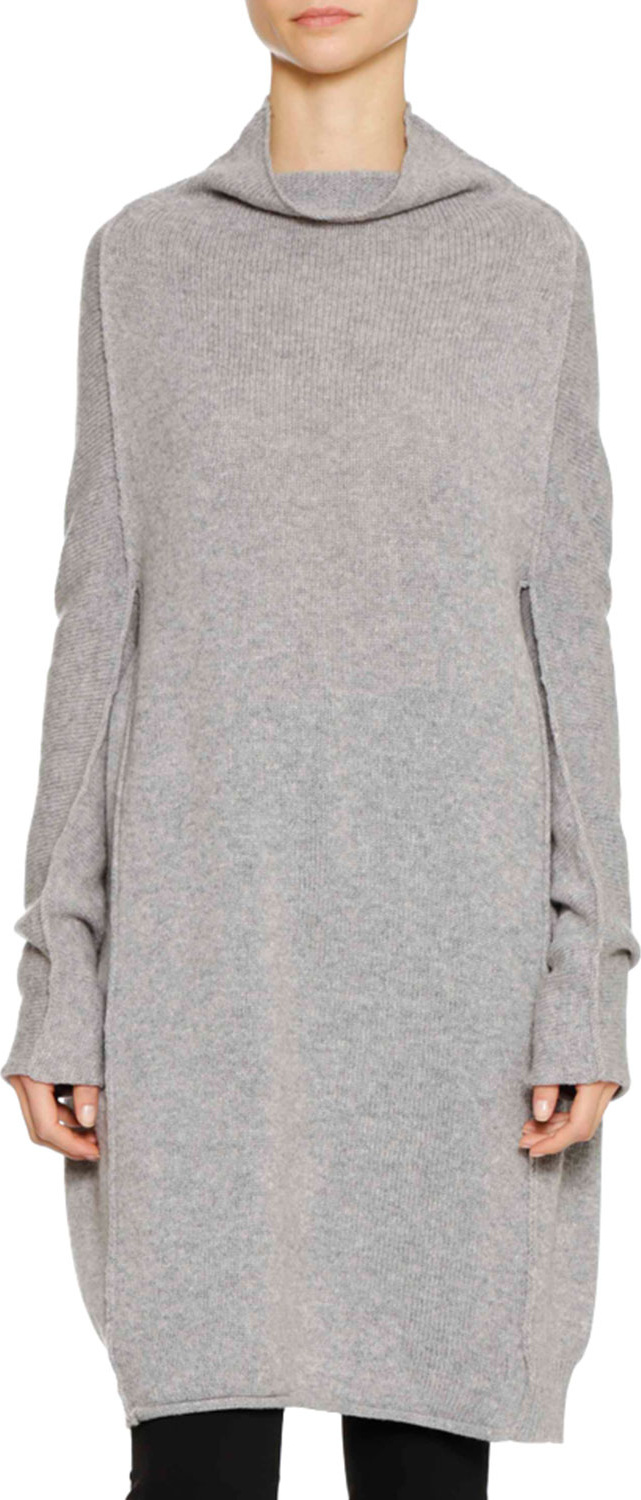 Jil Sander Funnel-Neck Long-Sleeve Oversized Cashmere Sweater