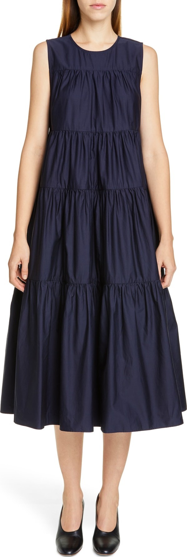 Co Tiered Cotton Midi Dress