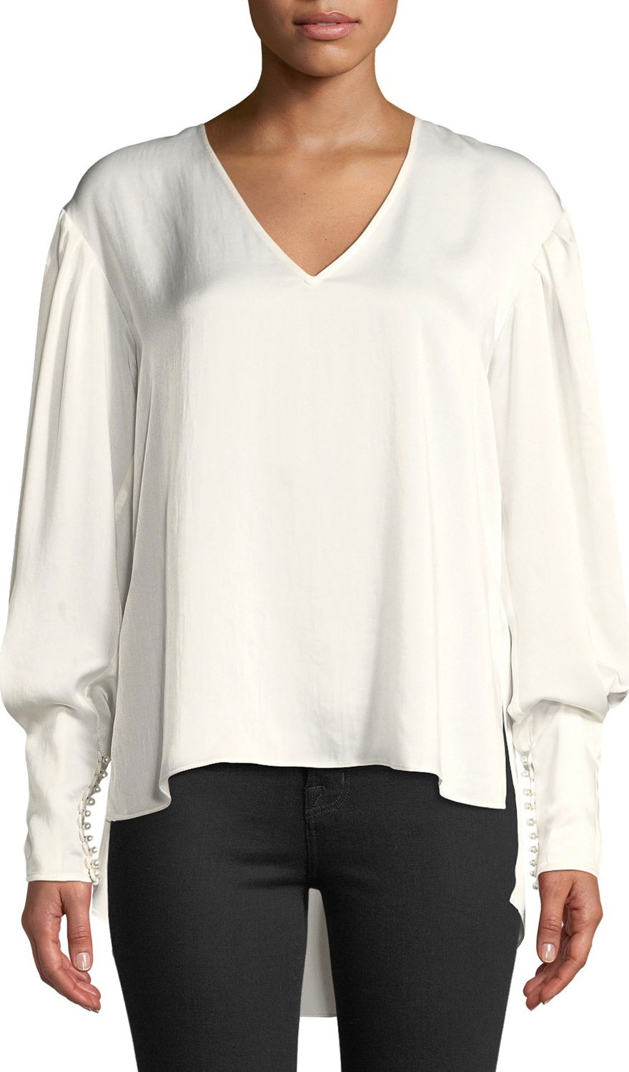 Joie Kynthia Bishop-Sleeve High-Low Top