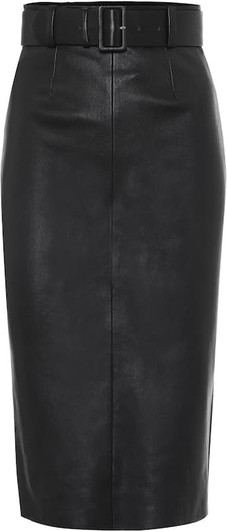 Stouls Megan leather midi skirt