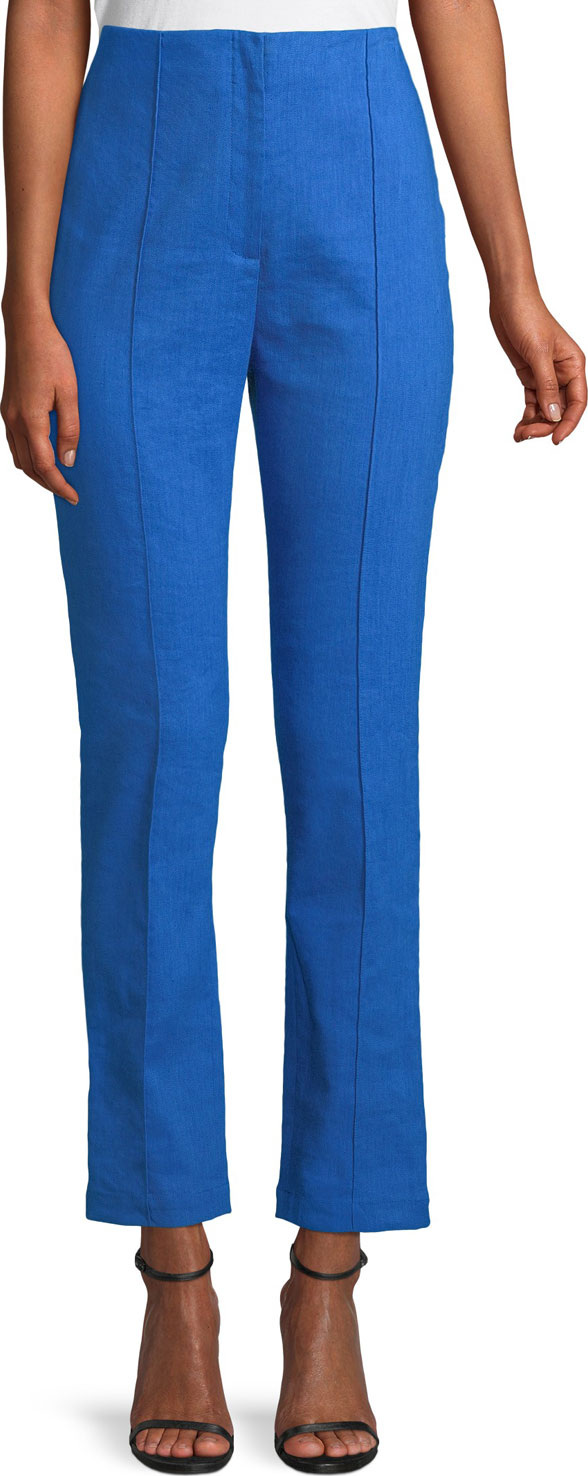 DIANE von FURSTENBERG Mid-Rise Linen Skinny Pants