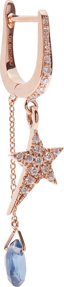 Diane Kordas 18kt rose-gold, diamond & sapphire single earring