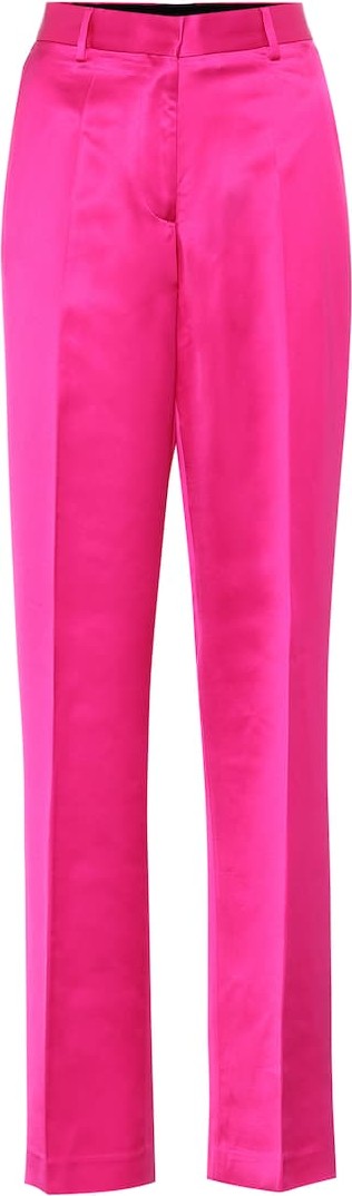 Dries Van Noten High-rise straight satin pants