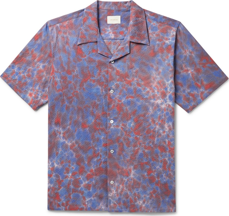 Aimé Leon Dore Camp-Collar Tie-Dyed Cotton-Blend Seersucker Shirt
