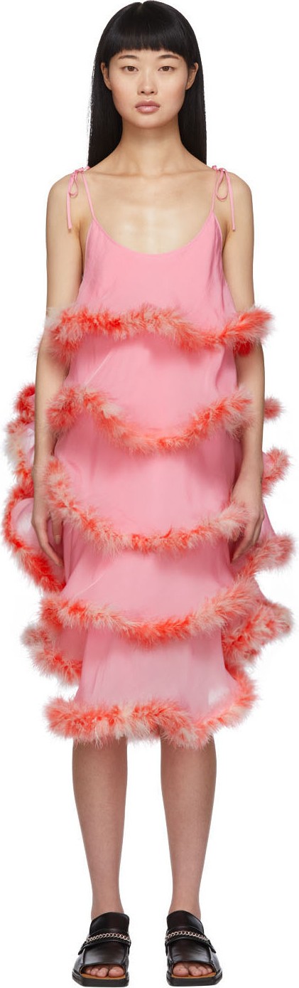Ashley Williams Pink Feathers Cake Dress