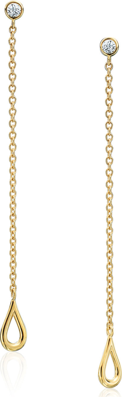 Maria Canale Diamond & Open Teardrop Chain Earrings