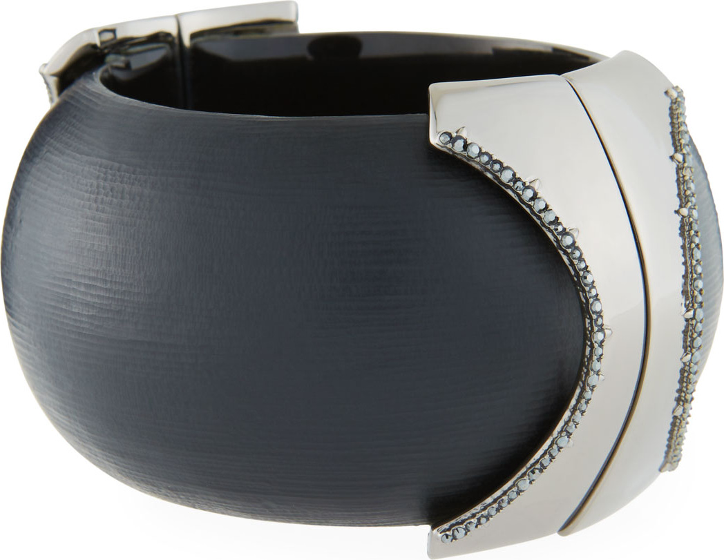 Alexis Bittar Large Dome Hinge Crystal  Bracelet