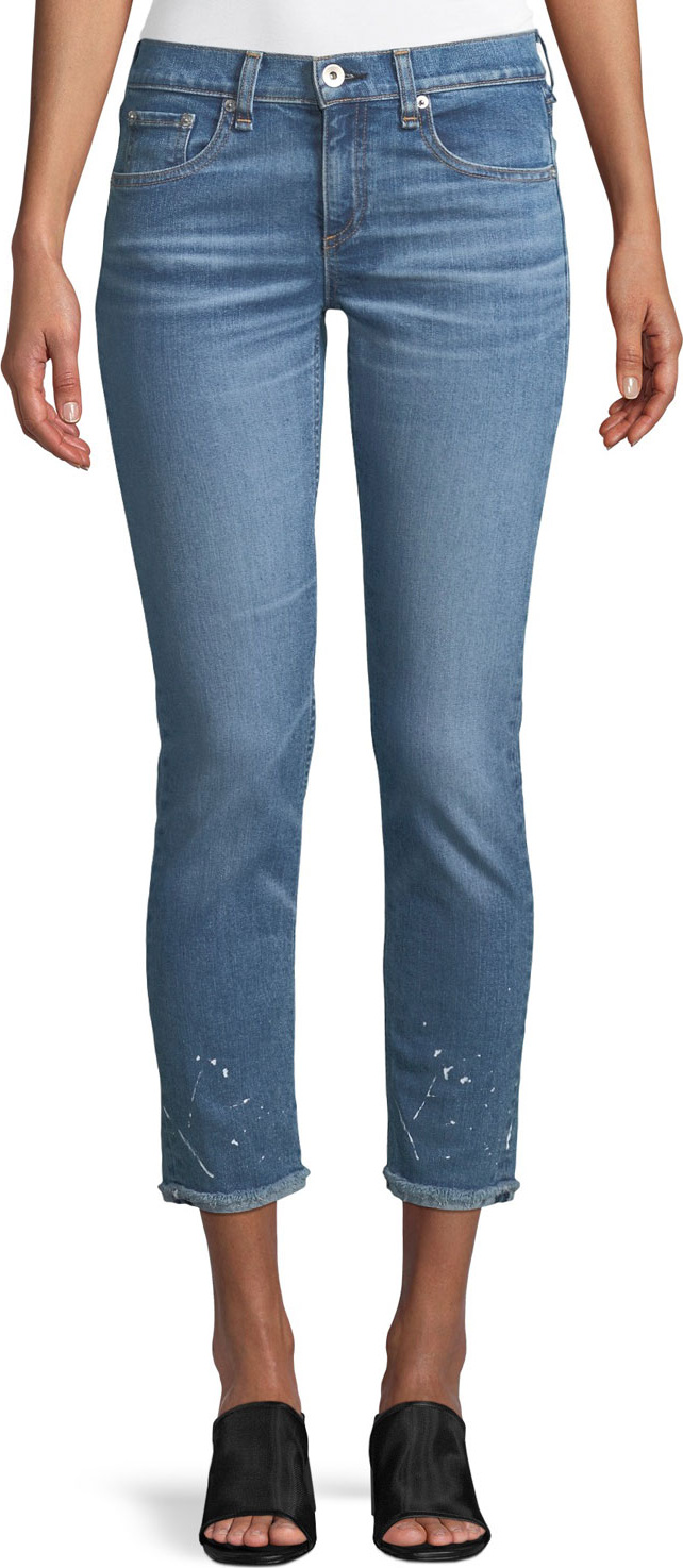Rag & Bone Dre Splattered Straight-Leg Ankle Jeans
