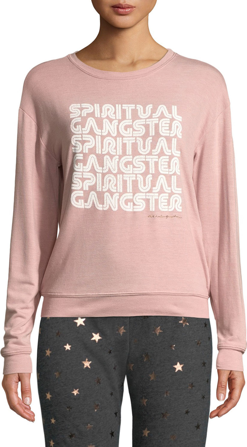 Spiritual Gangster Savasana Retro Graphic Pullover Sweater