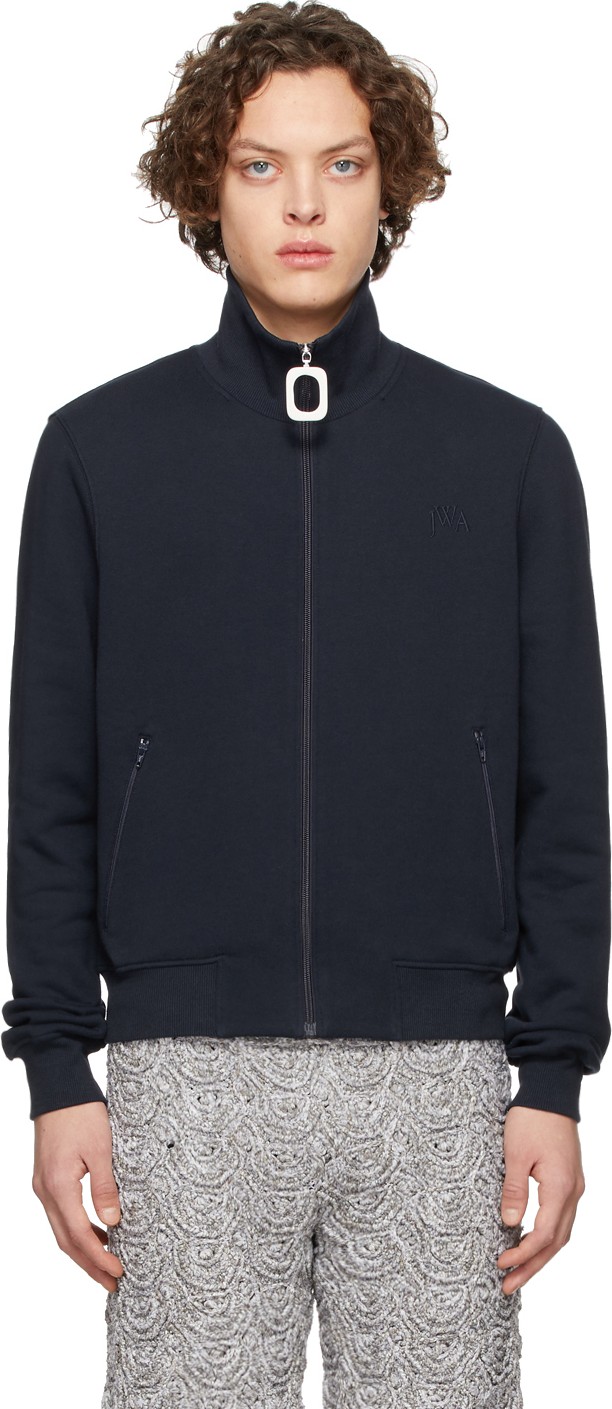 J.W.Anderson Navy Neckband Track Sweater
