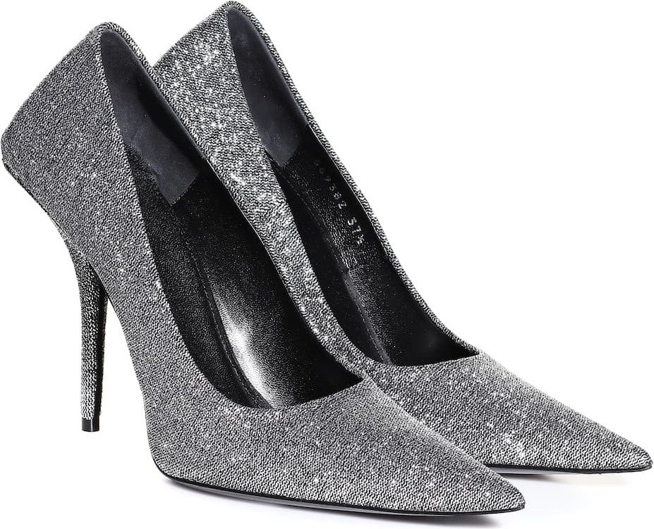 Balenciaga Square Knife glitter pumps