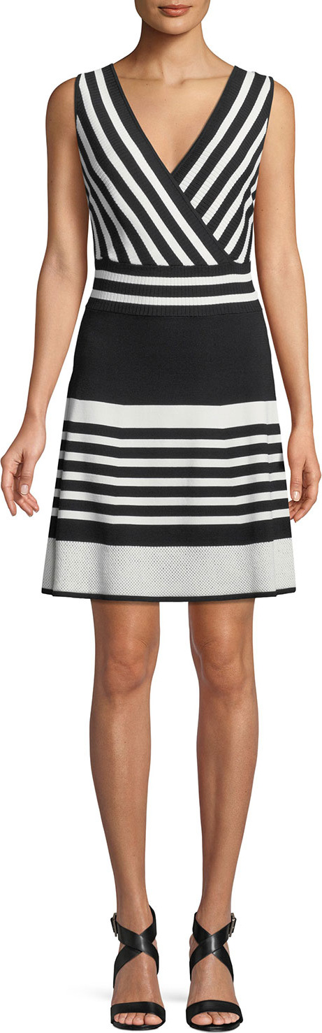 Parker Madelina Striped Knit Sleeveless Dress