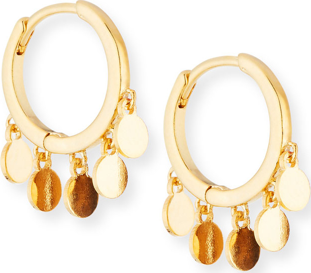 Tai Huggie Hoop Earrings w/ Coin Drops