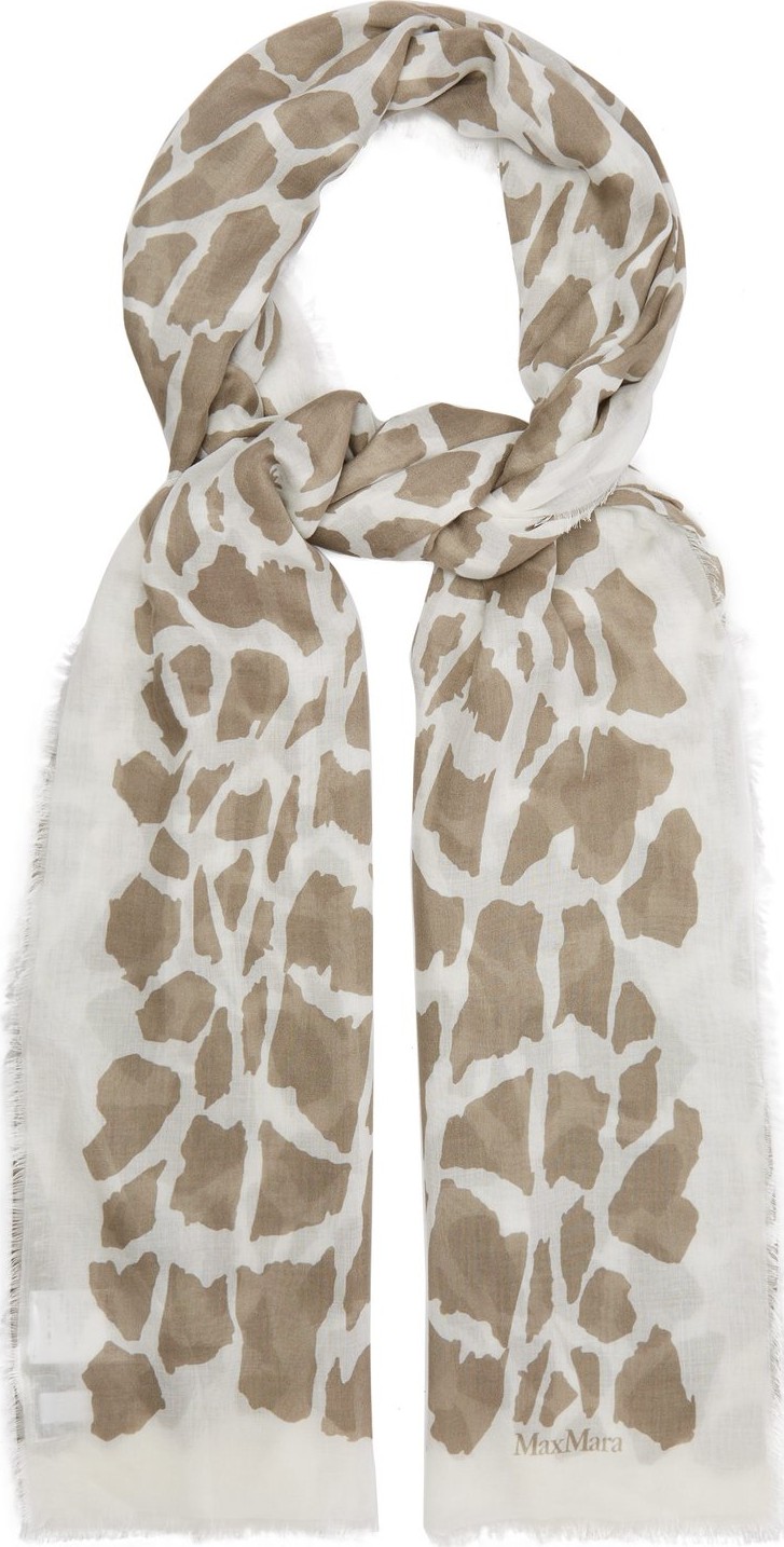 Max Mara Leopard-print fine knit scarf