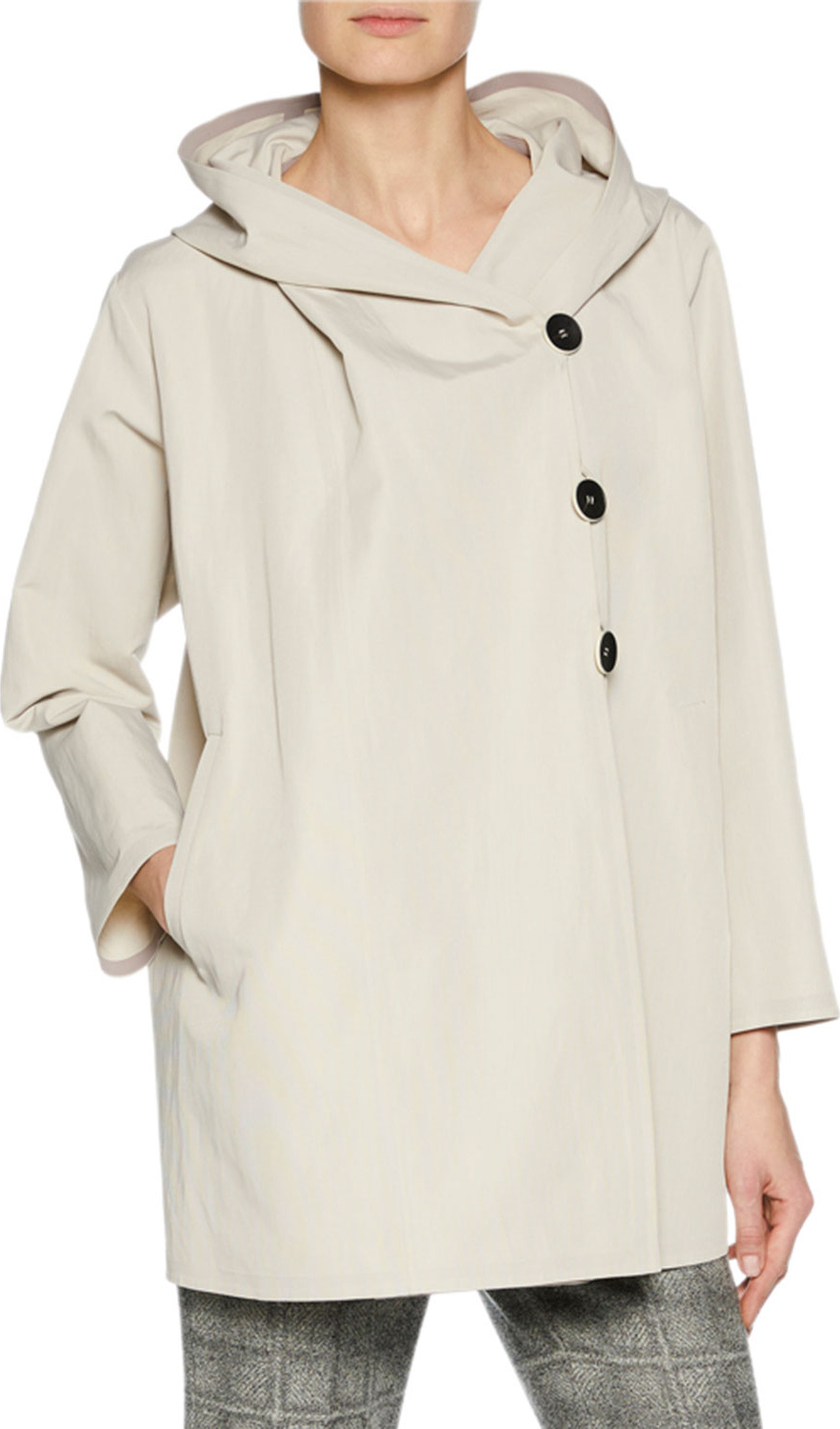 Giorgio Armani 3-Button Hooded Rain-Repellant Caban Jacket