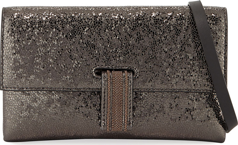 Brunello Cucinelli Broken Glass-Effect Wallet On A Chain