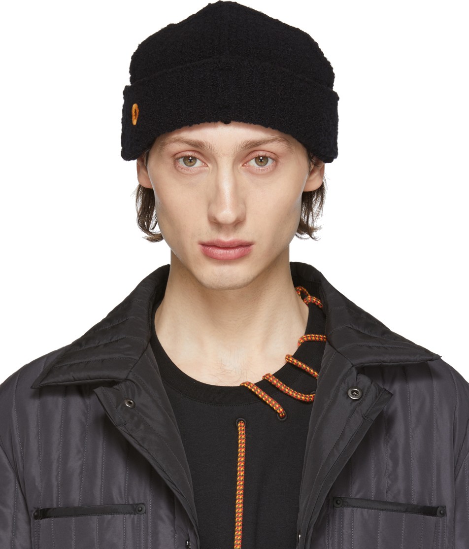 Craig Green SSENSE Exclusive Black Wool Bouclé Beanie