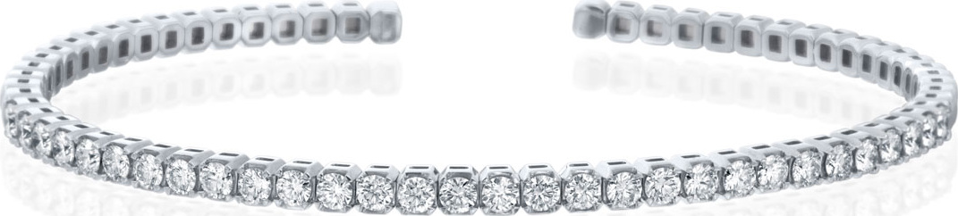 Memoire 18k Flexible Open Diamond Bangle, White Gold