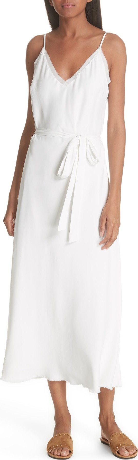 FRAME DENIM Belted Satin Slipdress