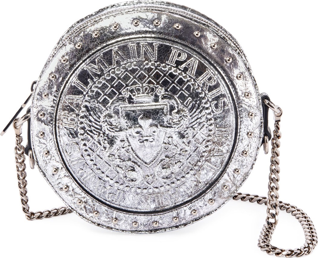 Balmain Disco Laminated Crossbody Bag