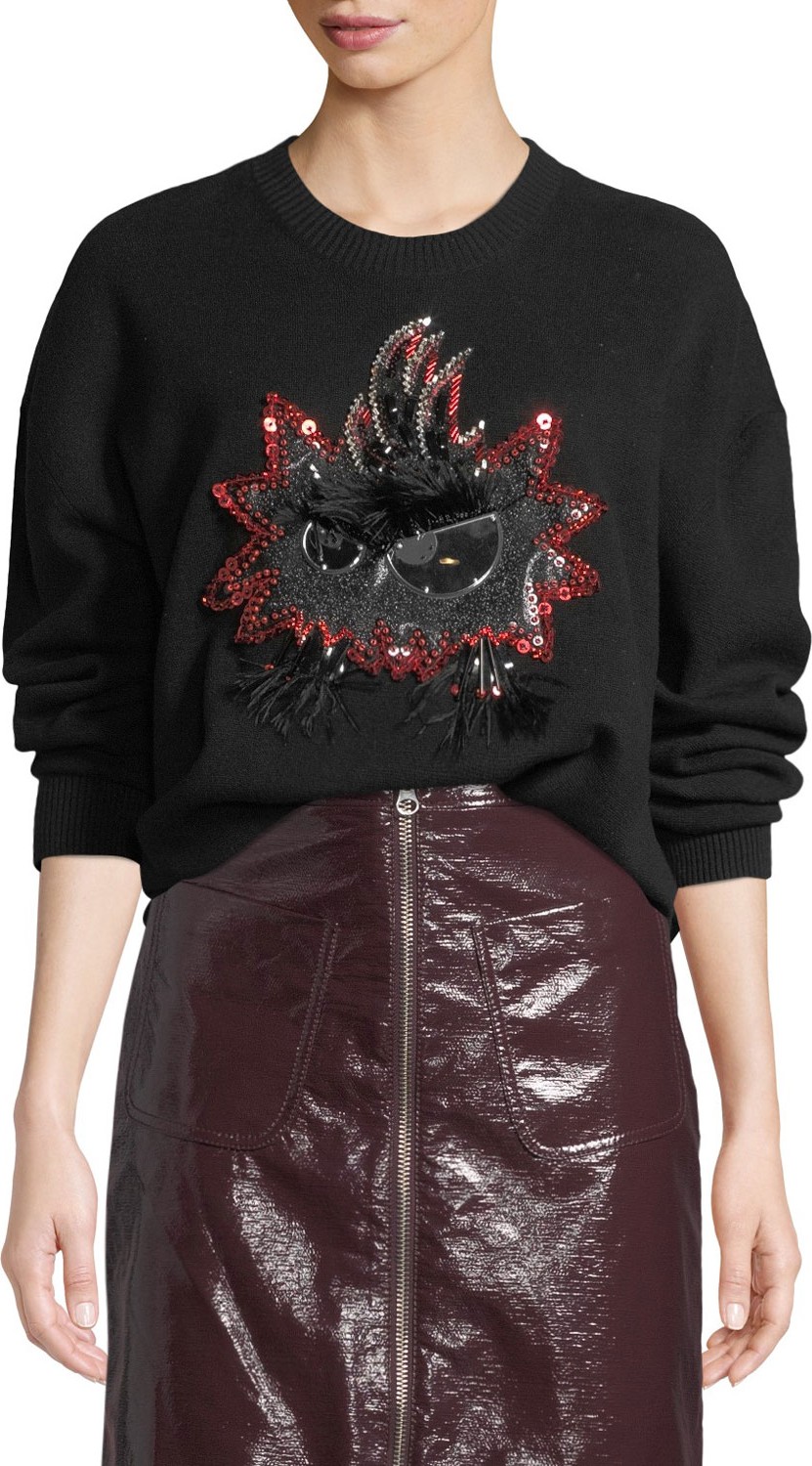 McQ - Alexander McQueen Monster Embellished Crewneck Pullover Sweater