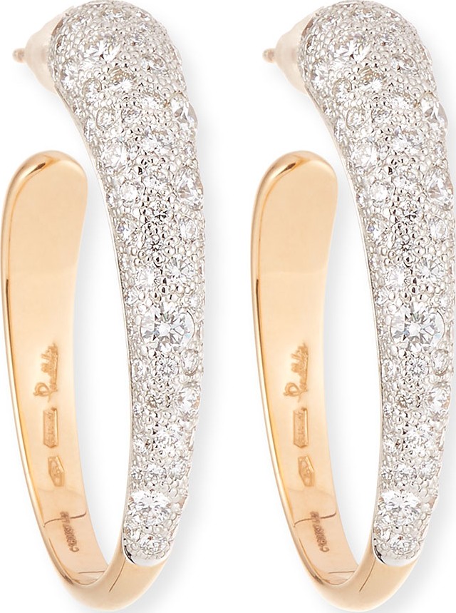 Pomellato Tango 18K Gold Hoop Earrings with Diamonds