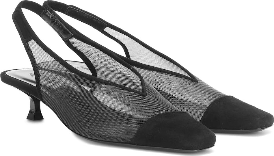 By Far Kendall suede slingback pumps