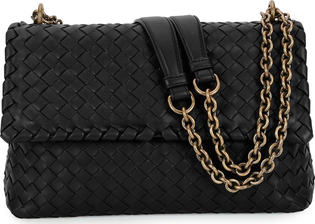 Bottega Veneta Intrecciato Double Chain Shoulder Bag