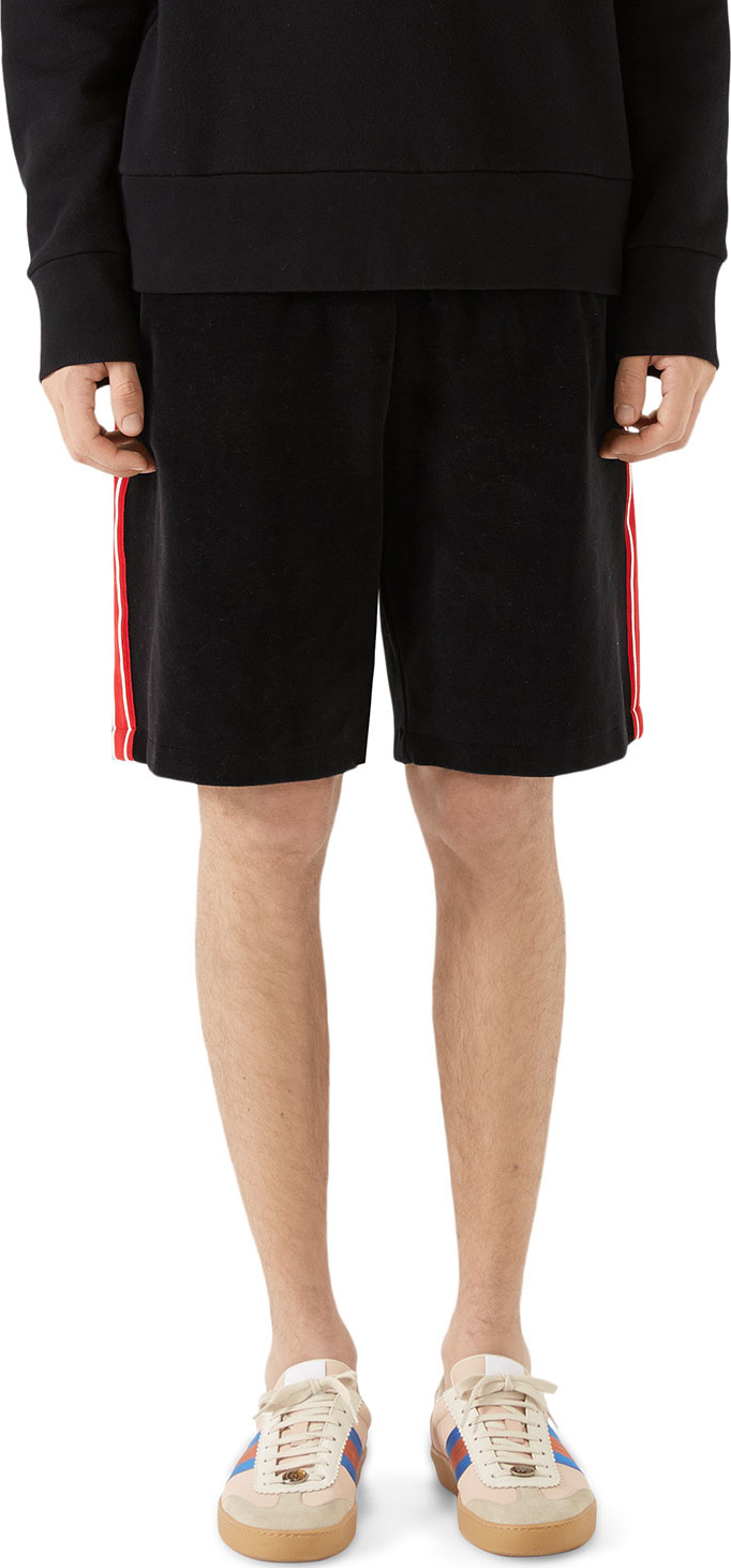 Gucci Side-Stripe Velour Track Shorts