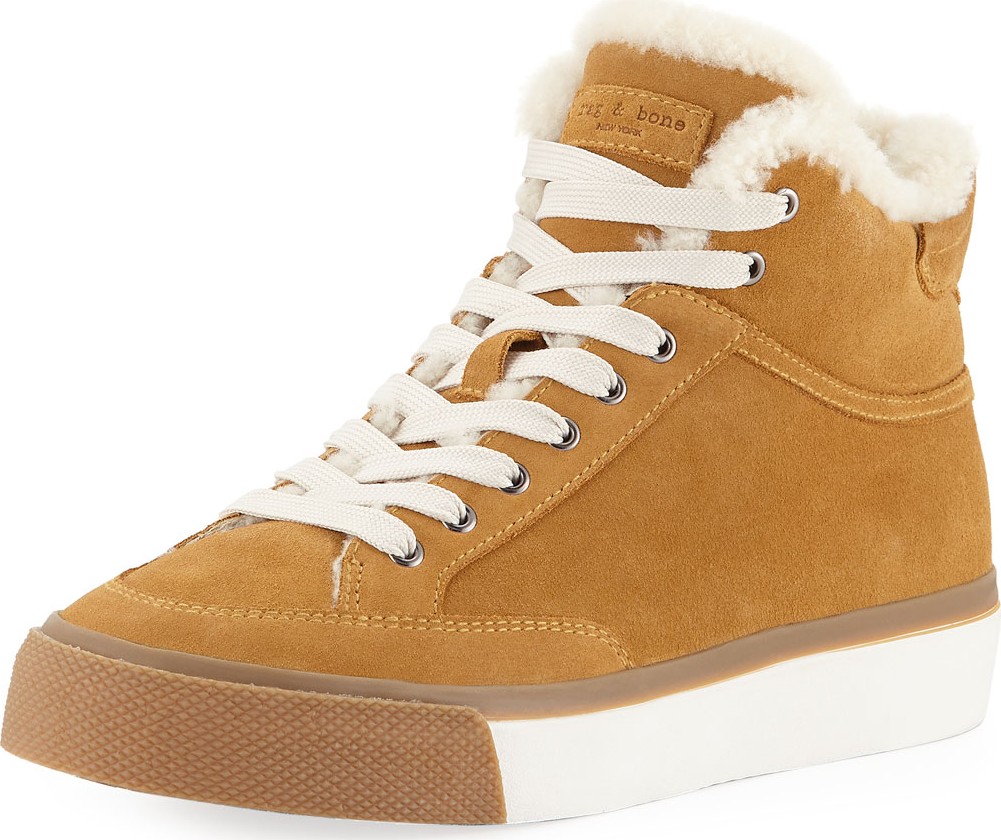 Rag & Bone Army High-Top Shearling Sneakers