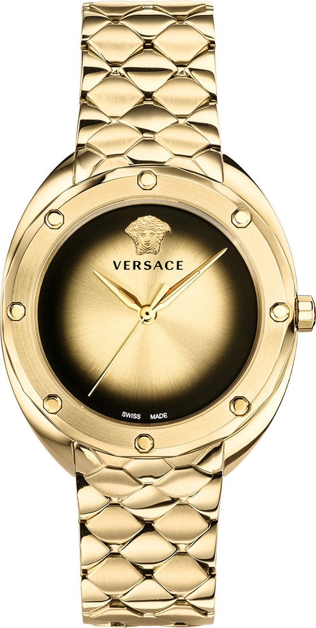Versace 38mm Shadov Bracelet Watch, Golden