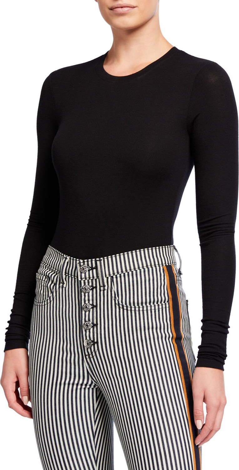 Veronica Beard Spencer Long-Sleeve Bodysuit